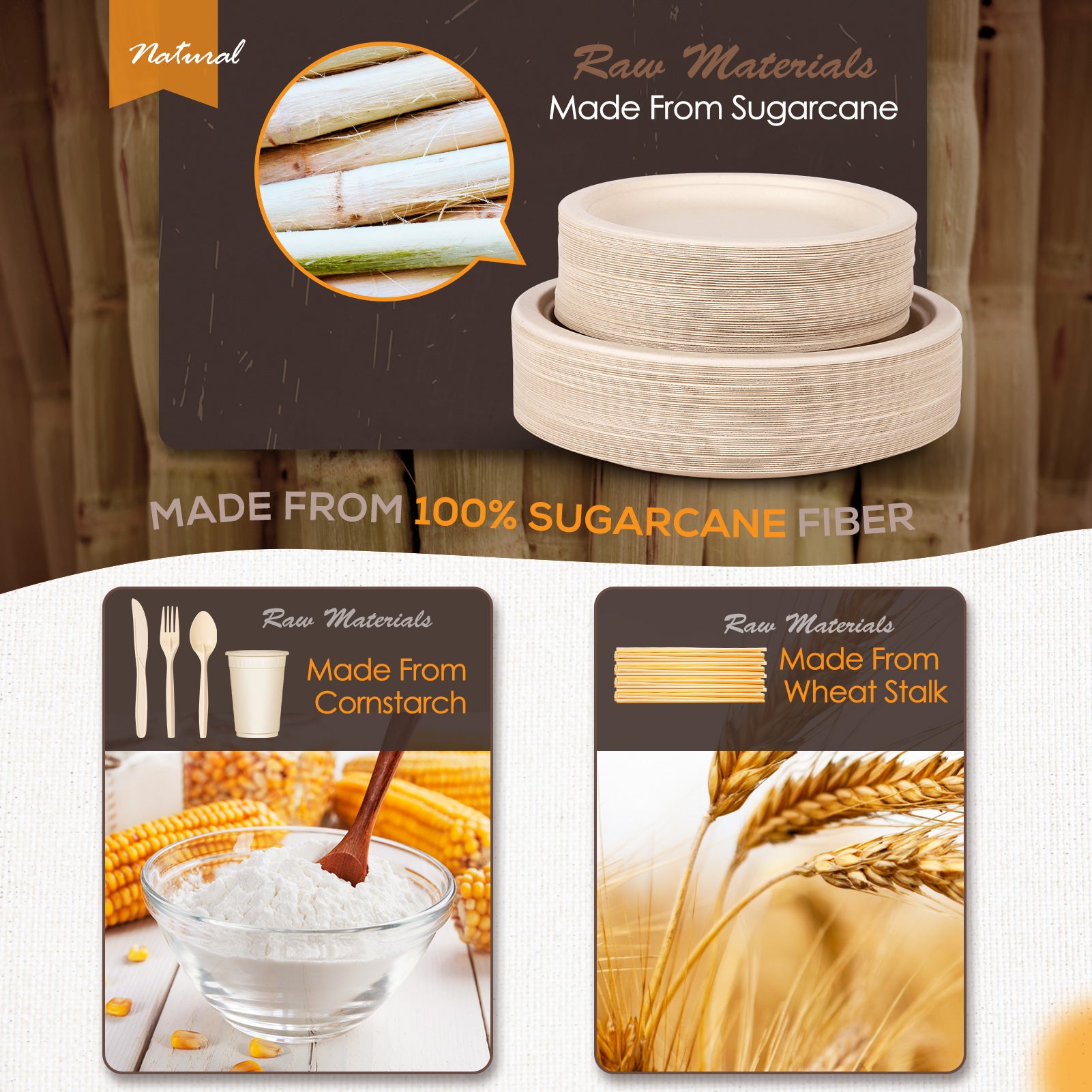 Premium Quality Biodegradable Disposable Plates, Straws, Cups & more!