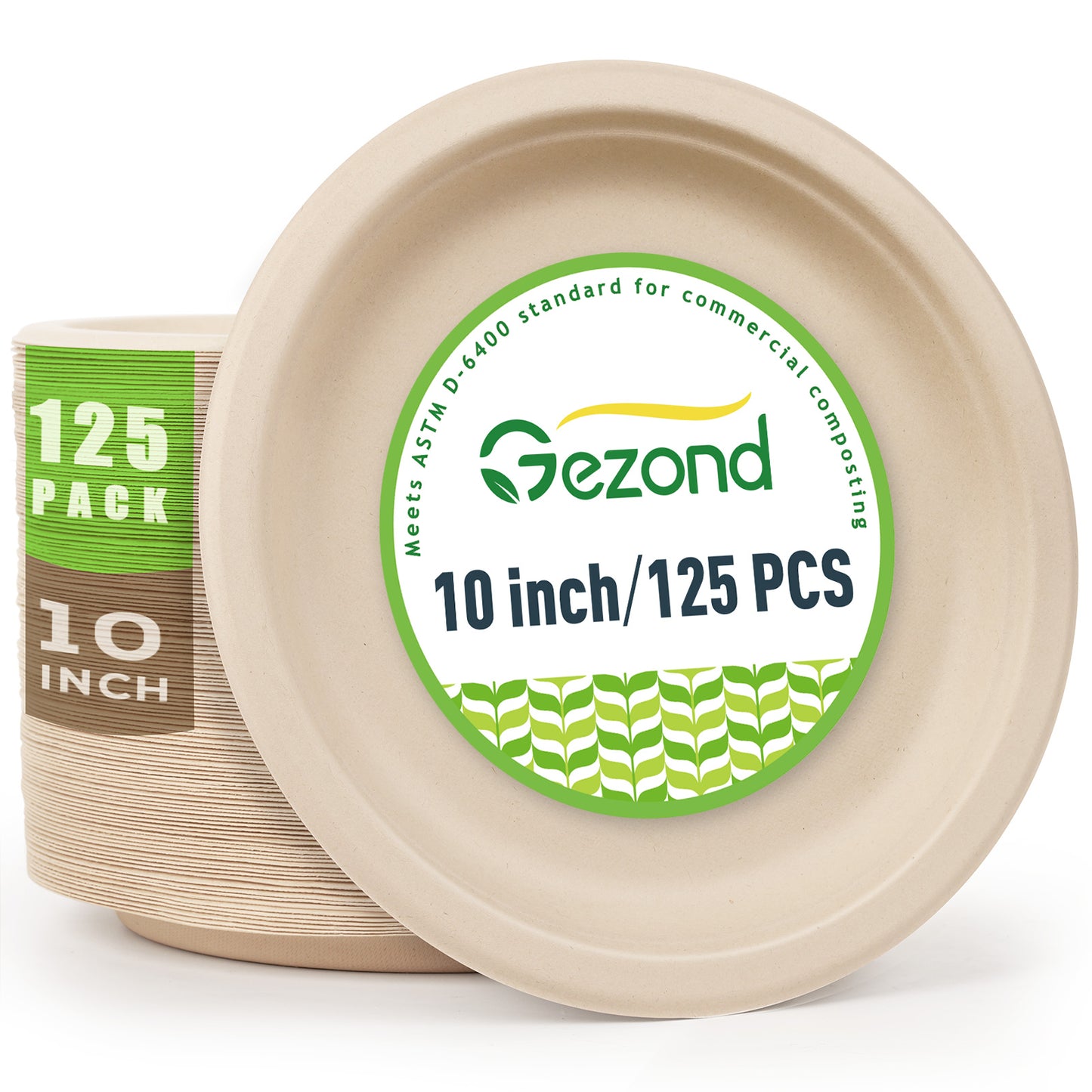 100% Compostable Disposable Paper Plates Bulk [6 125 Pack], Bamboo Plates,  Eco Friendly — Earth's Natural Alternative®